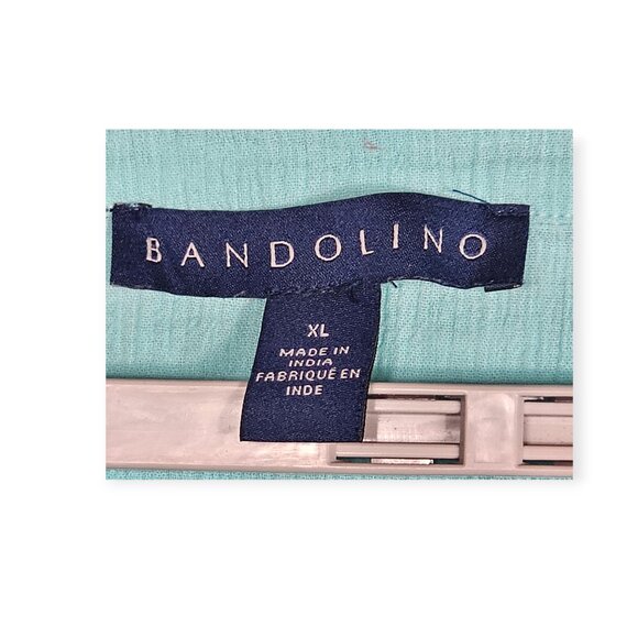 Bandolino | Long Sleeve Blouse | Women's | XL | Aqua/Turquoise | Pintuck Placket - Picture 3 of 10